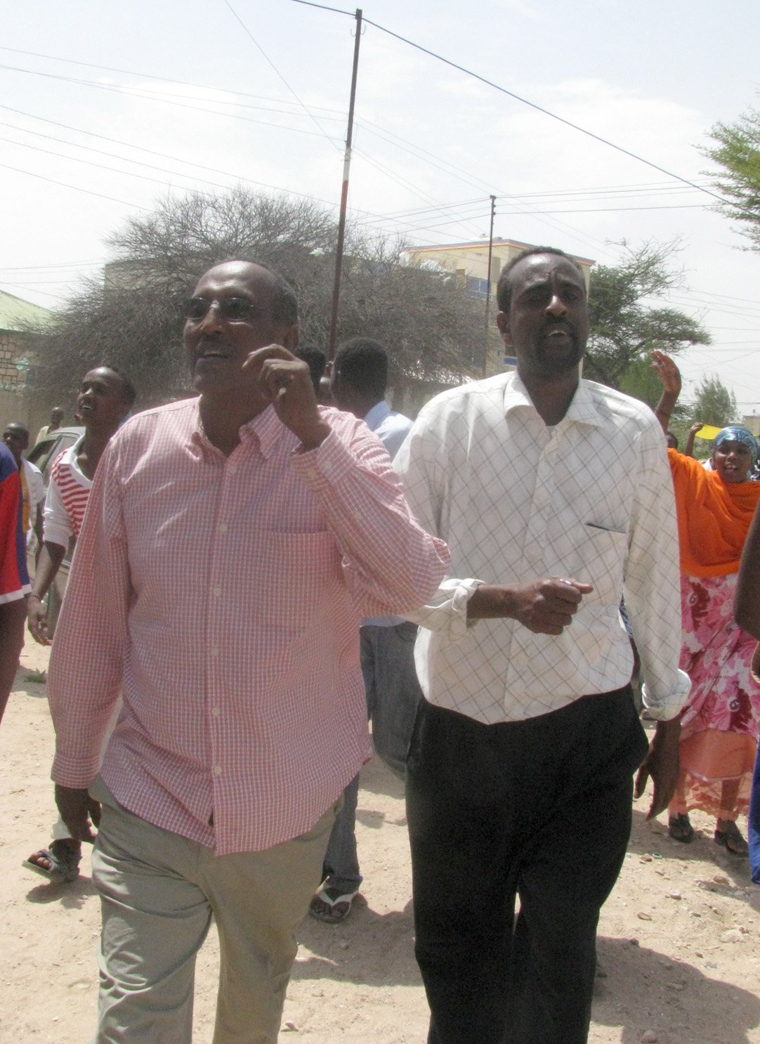 Opposition supporters demonstrating in Hargeisa, the capital of Somaliland, to protest the government's decision to hold presidential elections on 27 September without voter registration lists