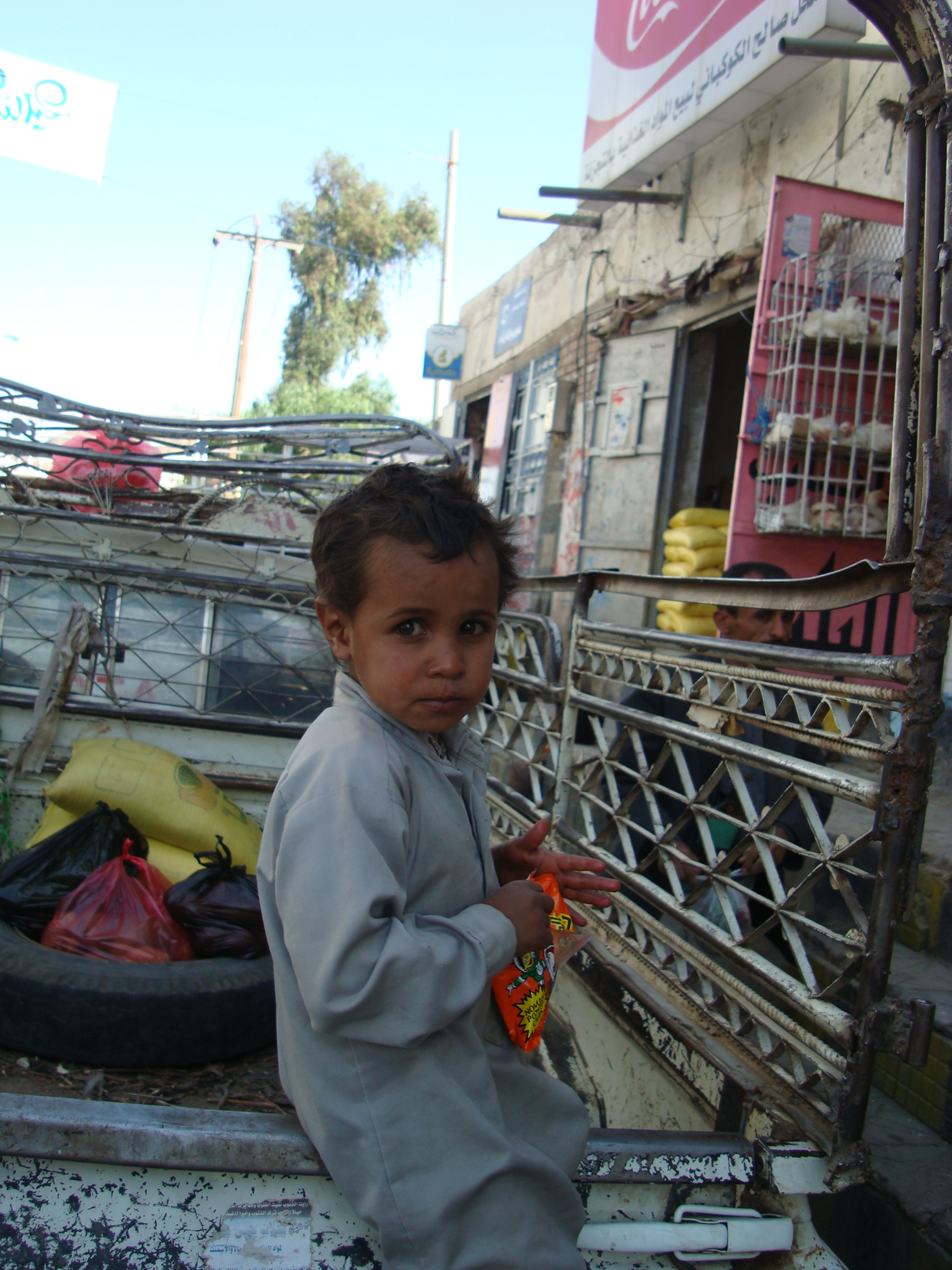 Aiham,4, fled Saada with his father (Hamid) after his mother and two sisters were killed