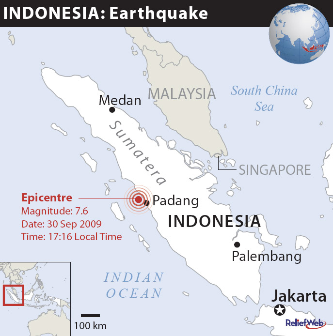 A powerful earthquake struck off the city of Padang on Indonesia's Sumatra island on 30 September, killing at least 75 people and trapping thousands under rubble