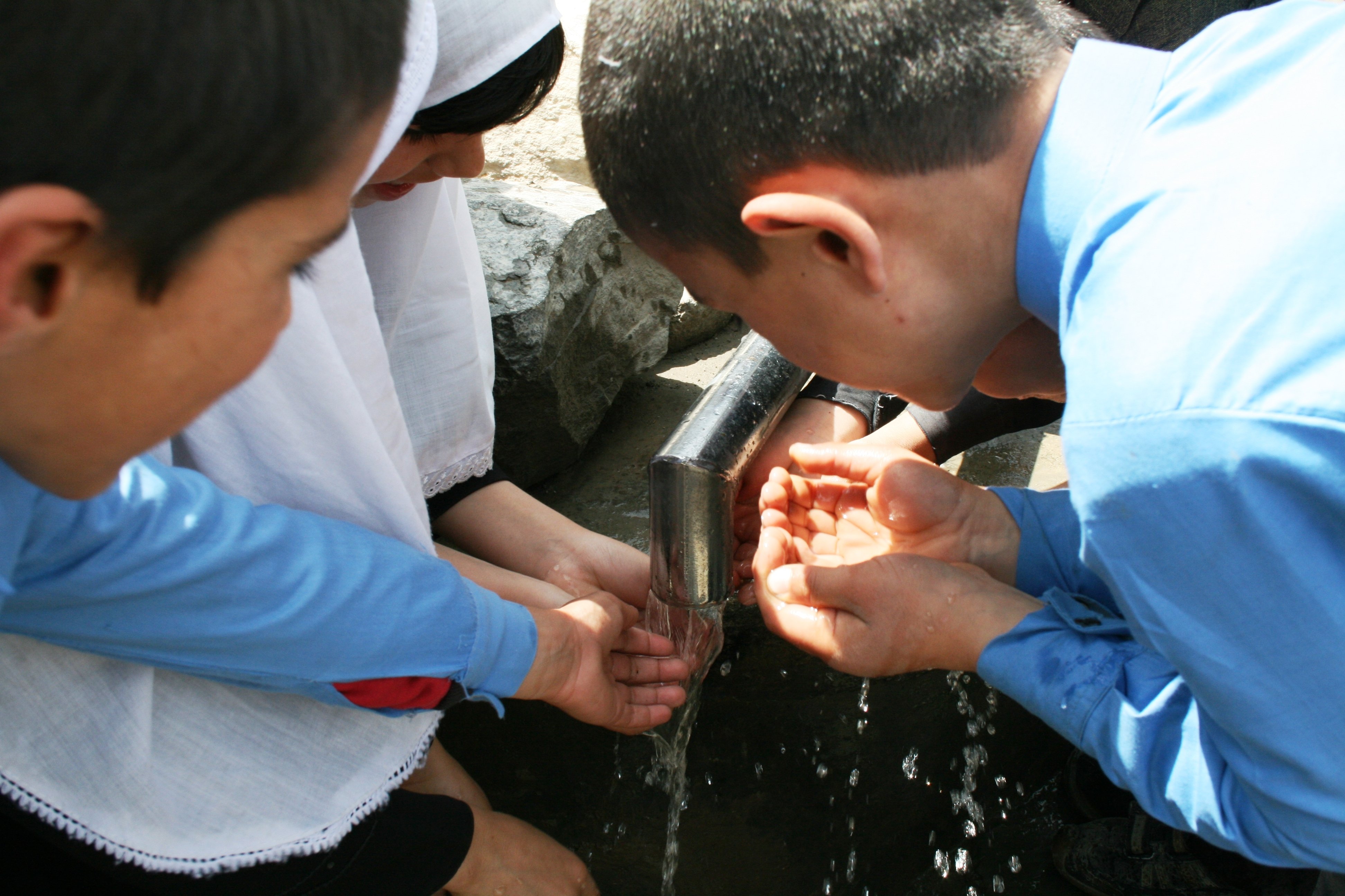 There are little hand-washing facilities in latrines at schools in Afghanistan 