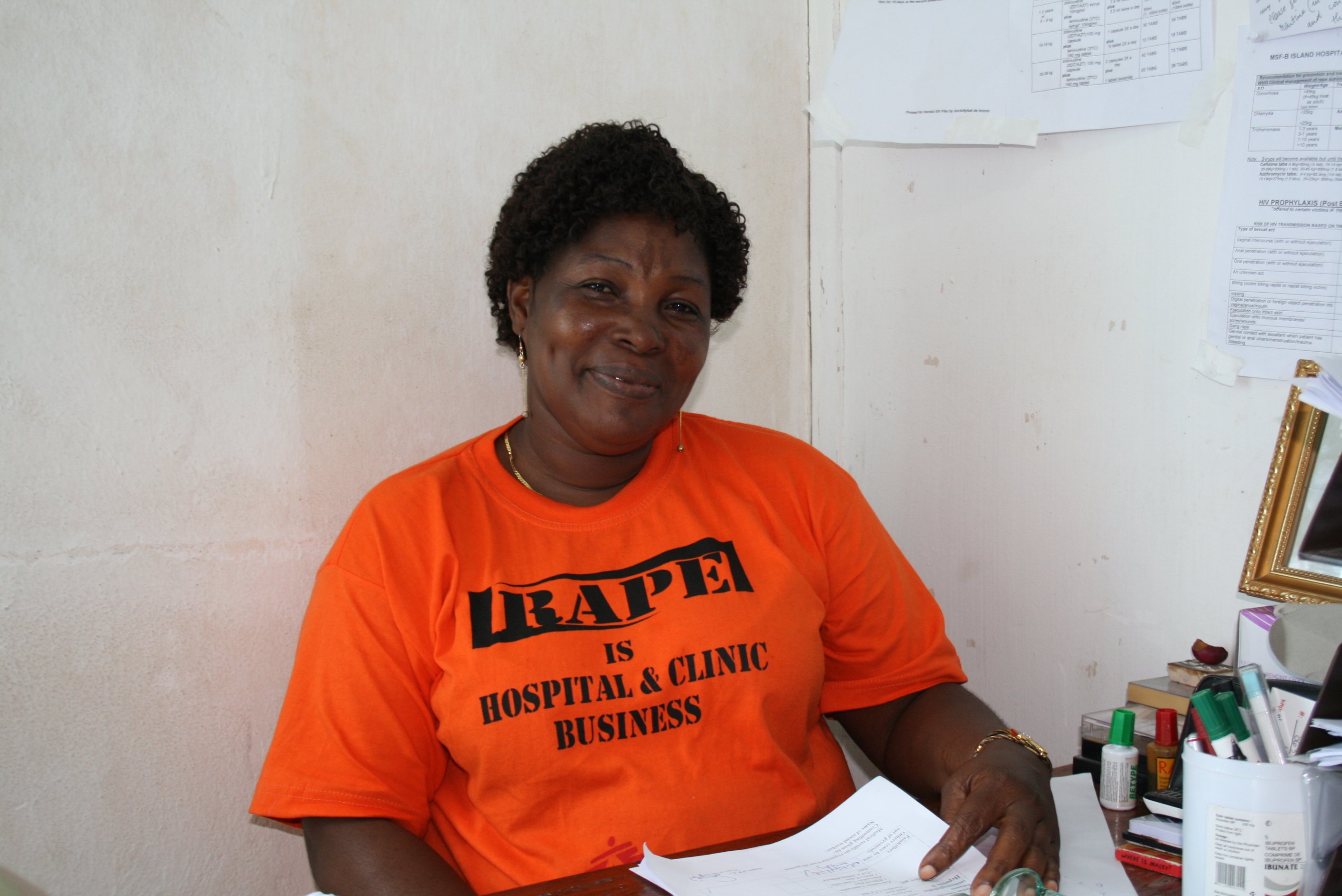 Elizabeth Zro is a counsellor at the MSF-run Island Hospital's sexual violence clinic