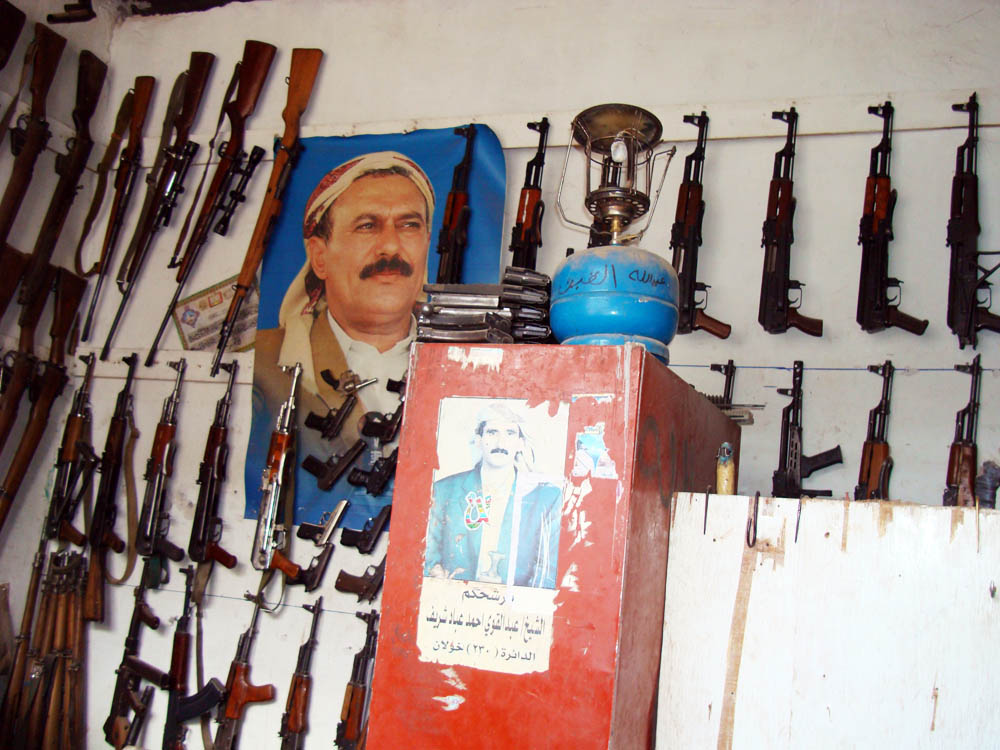 Shops outside main cities in Yemen still sell arms openly