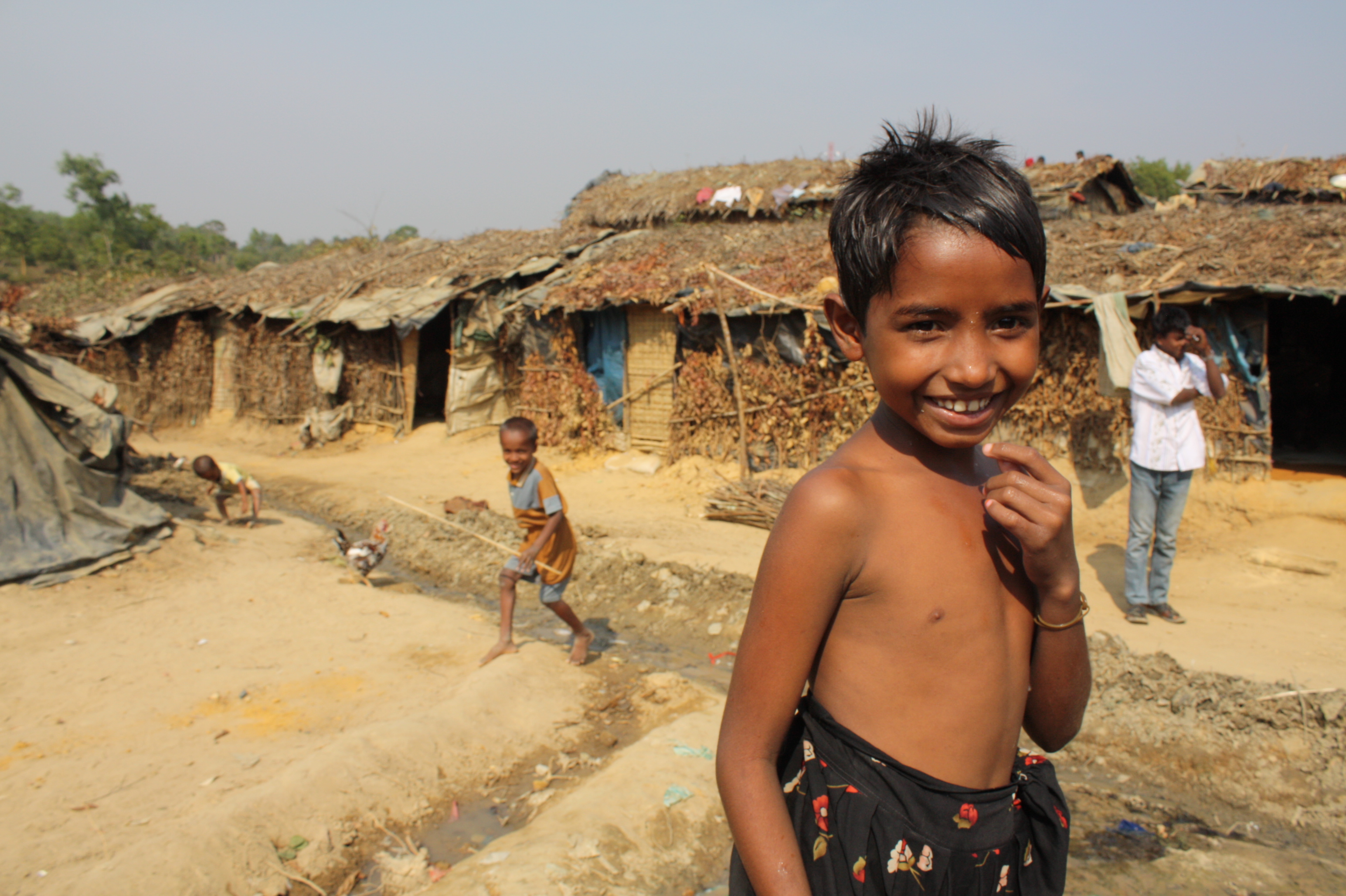 A young boy at the Kutupalong makeshift refugee site in Cox's Bazar, southern Bangladesh. There are currently more undocumented refugees at the site than the total number of UNHCR documented refugees combined