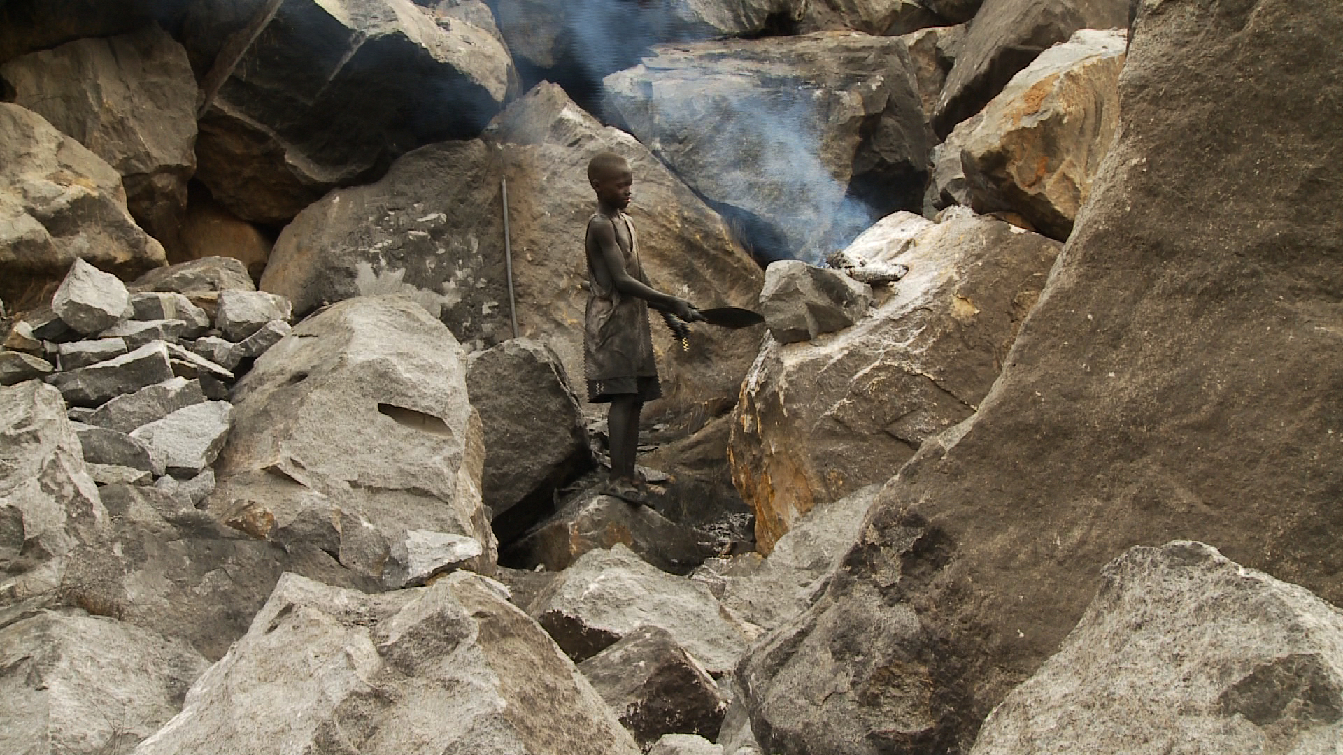 A child mining stones in a quarry in Freetown The New Humanitarian