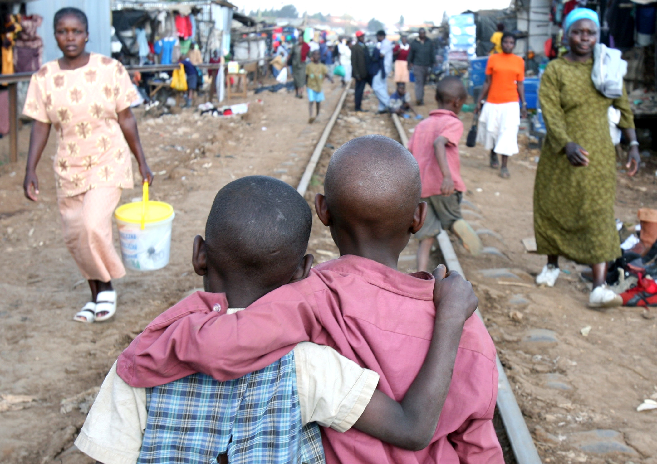 Slumdwellers in the Kenyan capital Nairobi