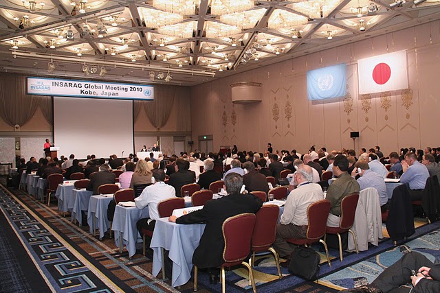 An ongoing session of the International Search and Rescue Advisory Group (INSARAG) global meeting in Kobe, Japan