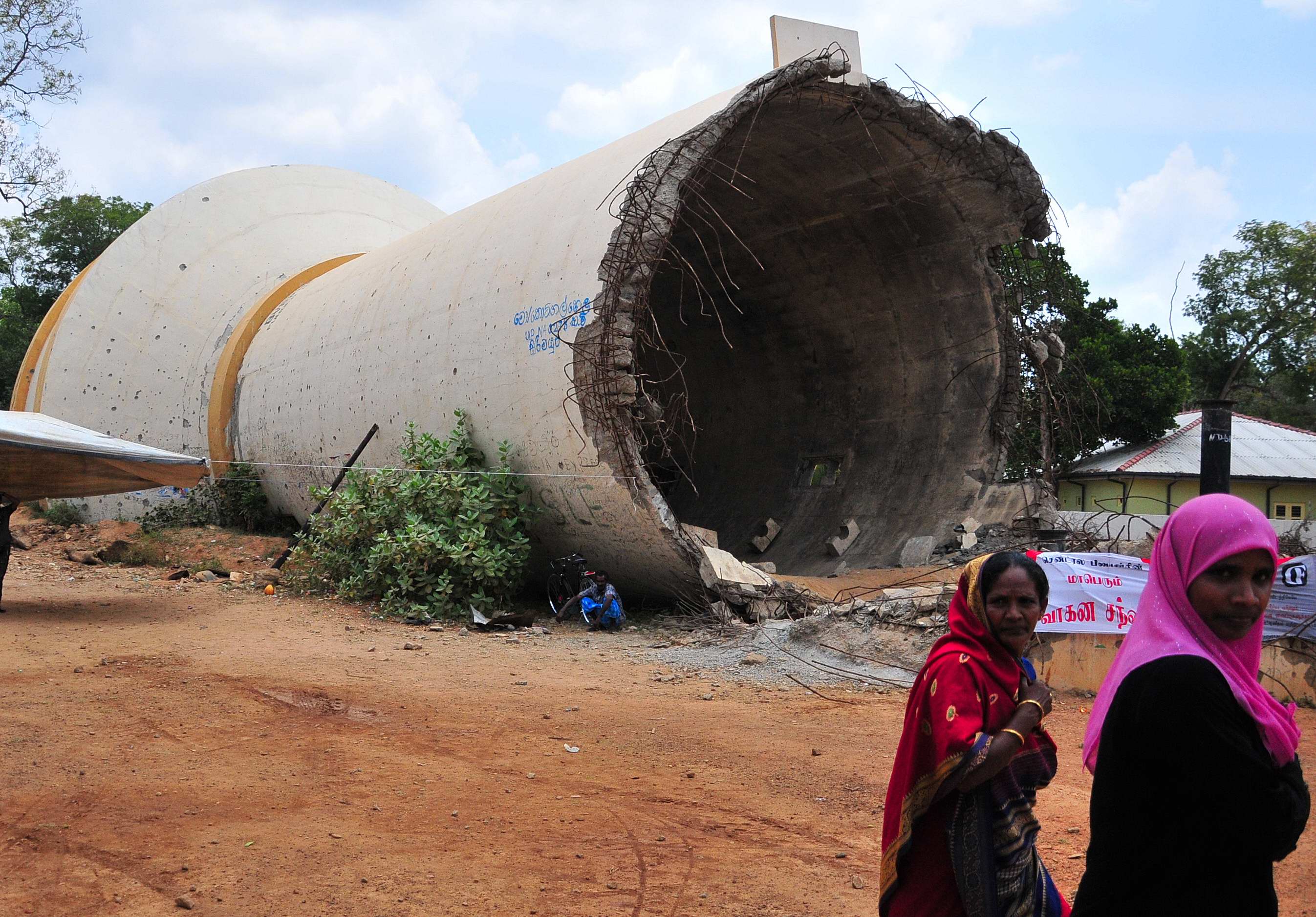 Damaged water infrastructure in the Vanni, Sri Lanka's northern former zone of conflict