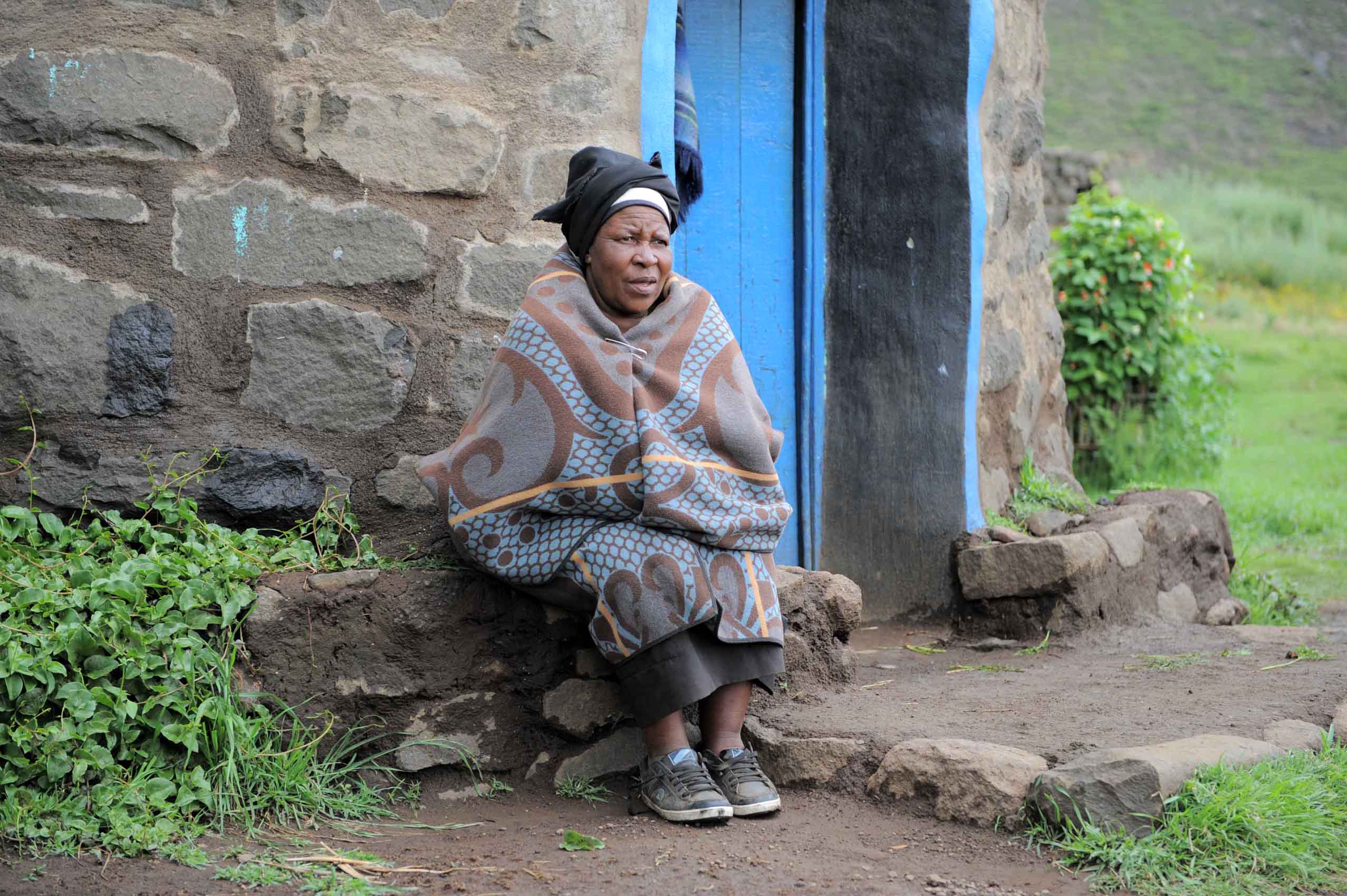 Mamokoto Maluke is receiving seeds for her vegetable garden and supplementary food for her grandson through a new joint programme by the United Nations and the Lesotho government to tackle the worst performing Millennium Development Goals