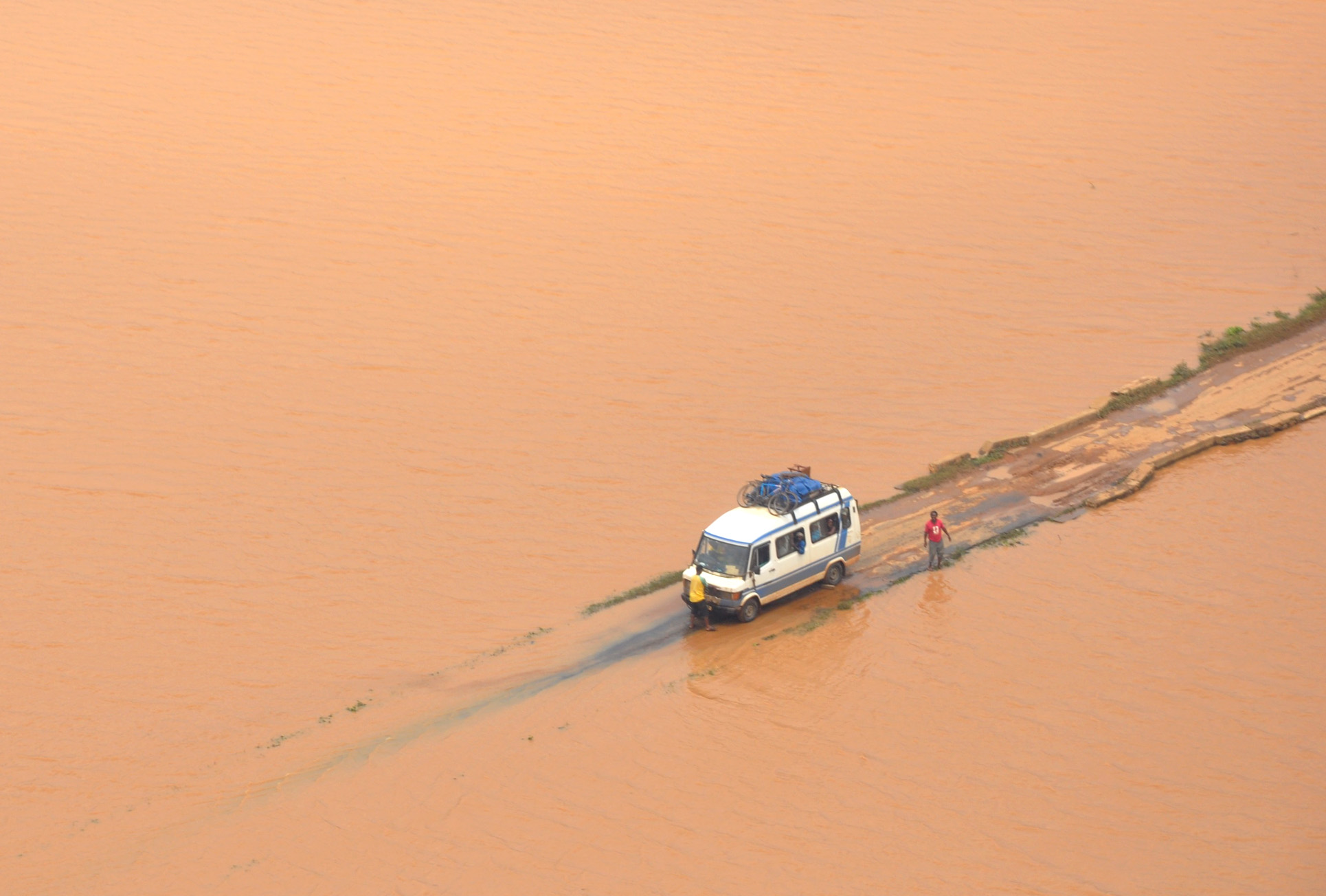 Flood waters in Madagascar after Cyclone Bingiza struck the Indian Ocean island of Madagascar on 14 February 2011