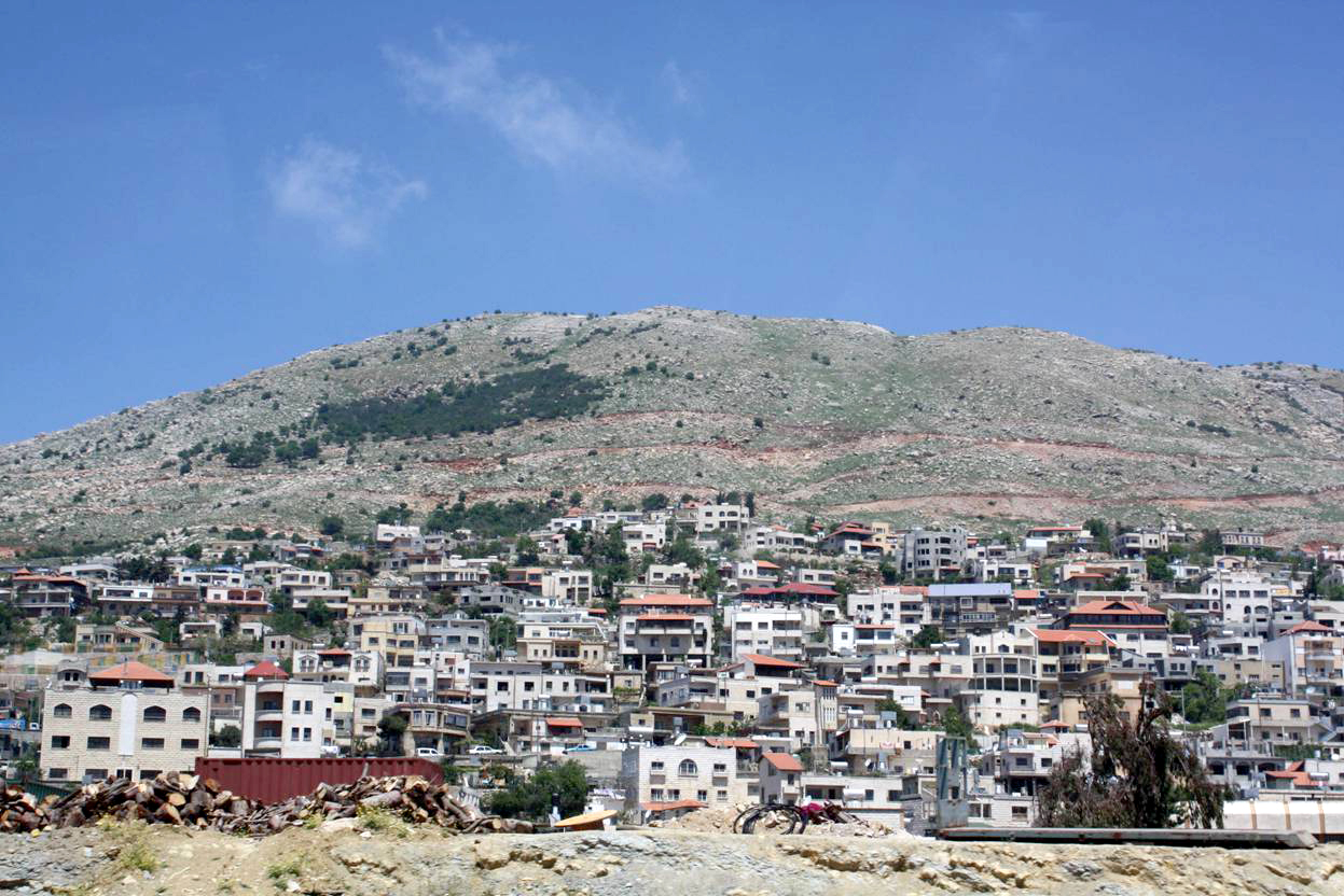 The Druze village of Majdal Shams in Israeli-occupied Golan is separated by a mountain range from Syria