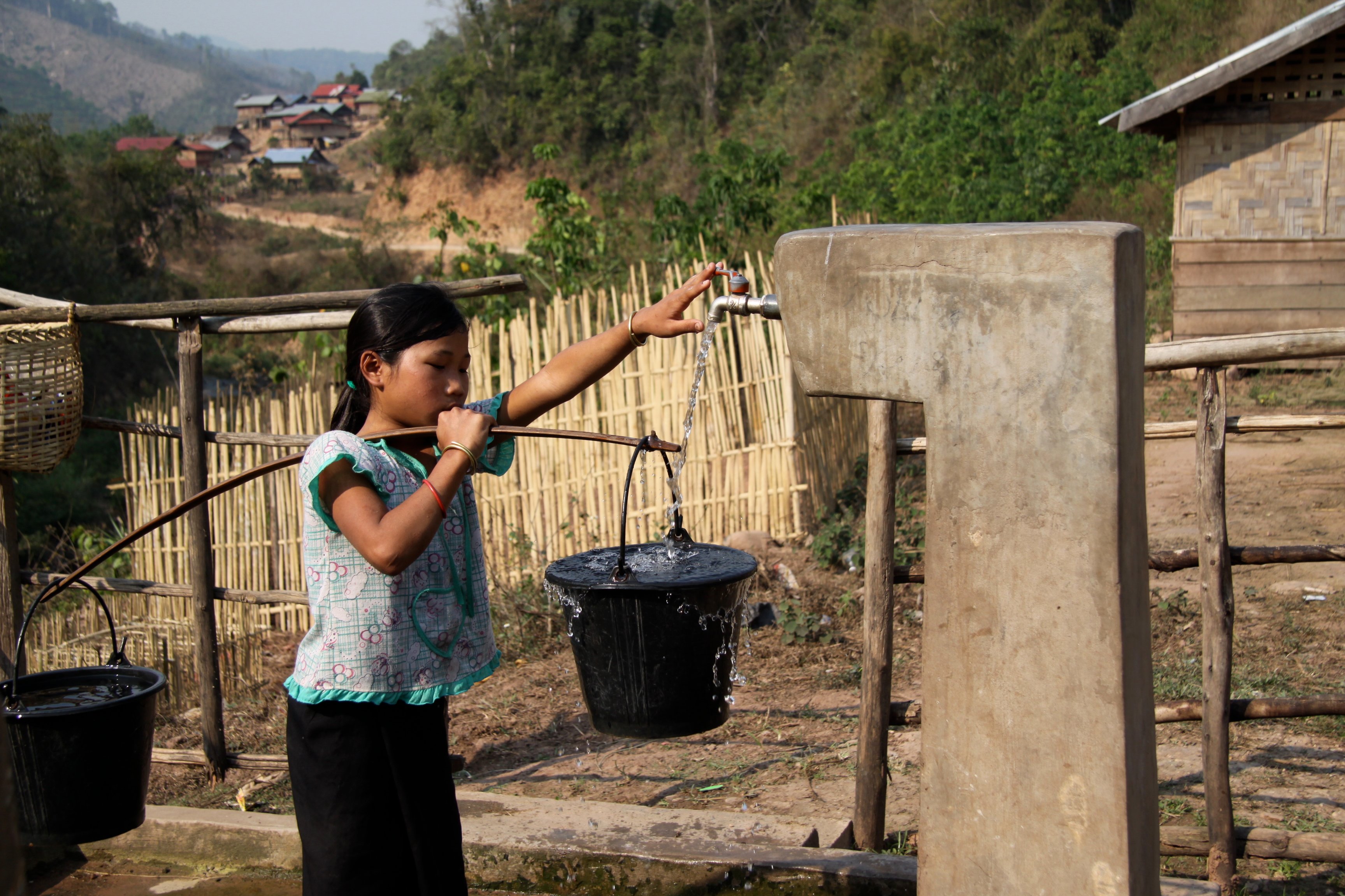 A young girl in rural Laos