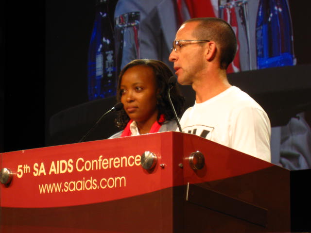 Mandisa Dlamini and Mark Heywood at the SA AIDS Conference 2011