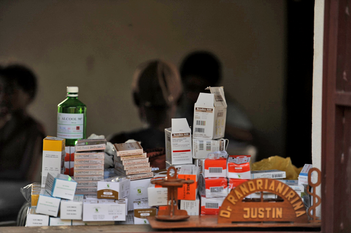 Medicines at a health centre in Ankavandra, about 230km west of the Madagascan capital Antananarivo