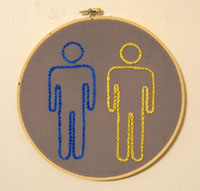 Embroidery to symbolize men who have sex with men