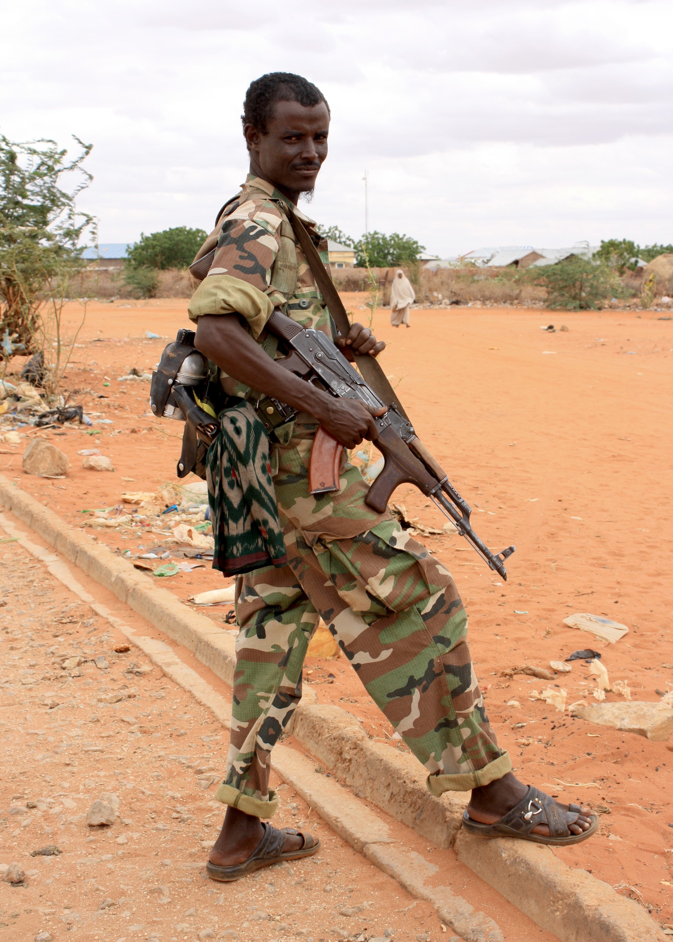 A Somali Transitional Federal Government soldier on the border between Bulo Hawo, the Somali town and Mandera town in northeastern Kenya