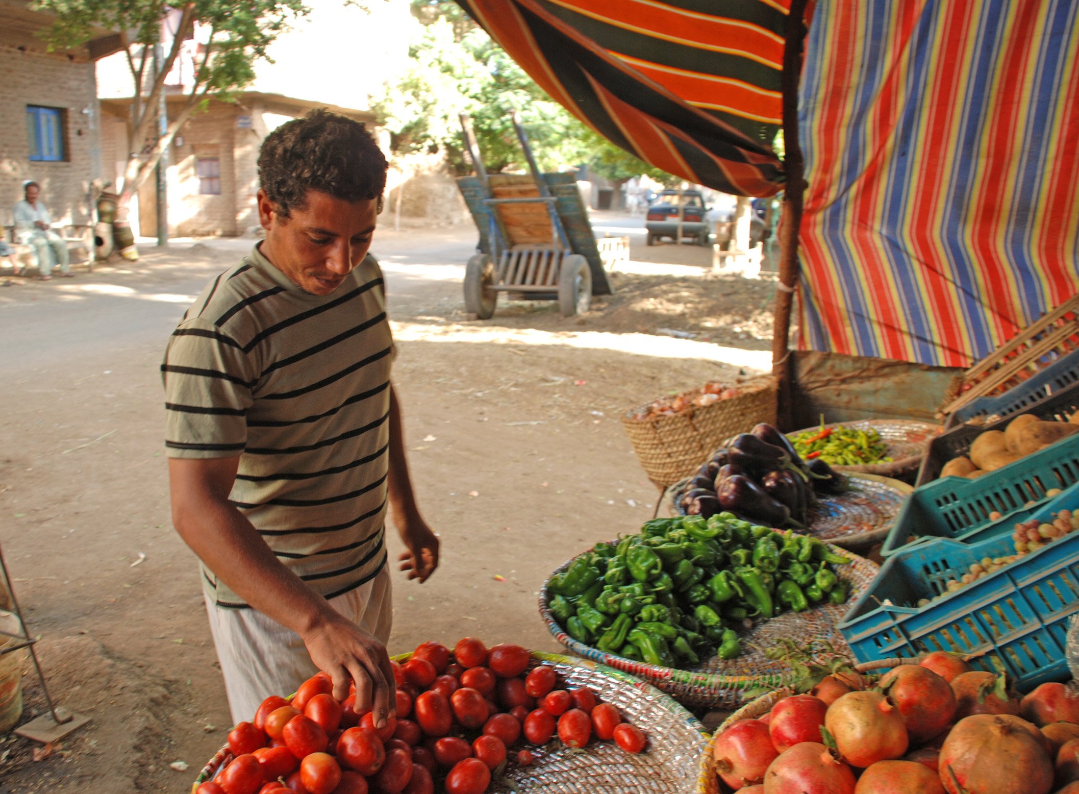 Mahrous Mohammed opened a vegetable stand in his village of Saad Allah when he returned from Libya with no job, no prospects and very little money