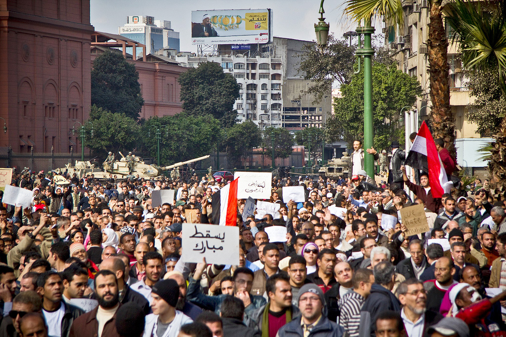 Protesters at Tahiri Square, Cairo