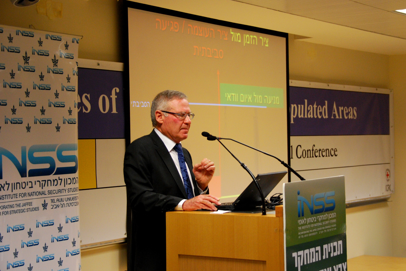 Amos Yadlin, former chief of Israeli military intelligence, speaks in Tel Aviv in December about the challenges of protecting civilians in urban warfare