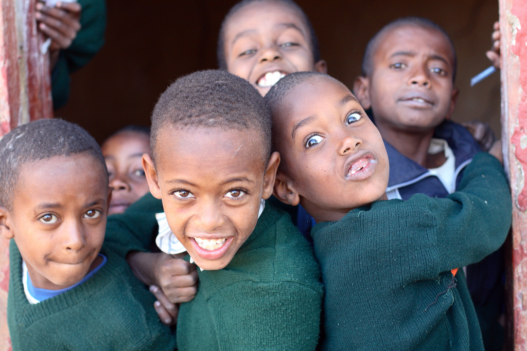 Ethiopia, young boys in a school 