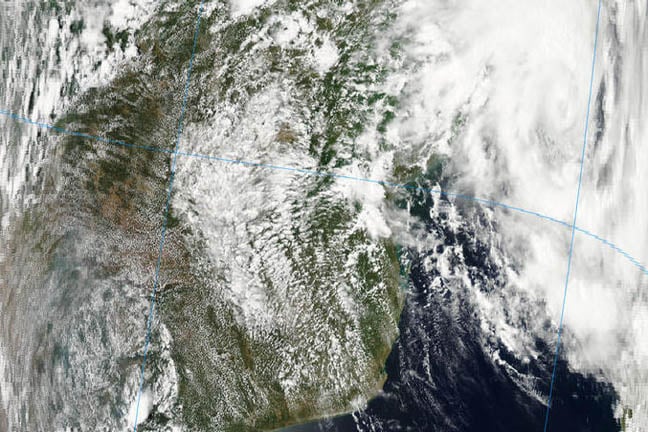 Cyclone Funso over Mozambique