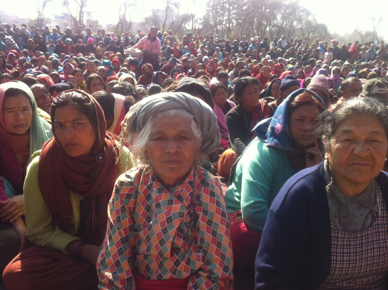 Thousands of landless squatters turned out in protest against a government move to evict them in January 2012 in Kathmandu