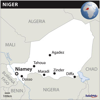 Map showing Diffa in Niger