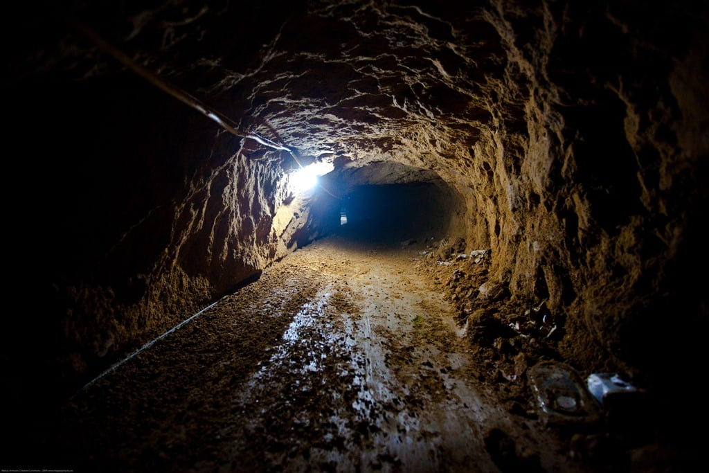 Underground tunnels at Rafah are the main channels through which goods are smuggled from Egypt into the Gaza Strip. Photo taken in 2009