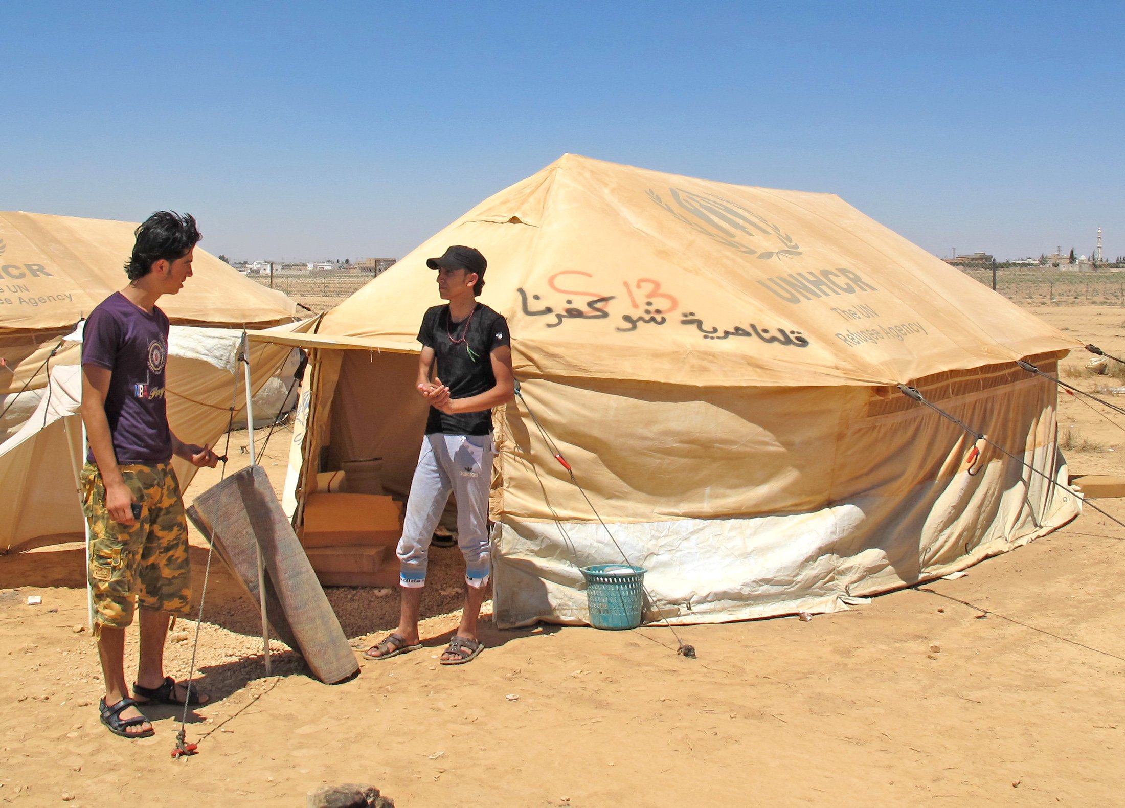 Syrian refugees in Zaatari Camp in Jordan
