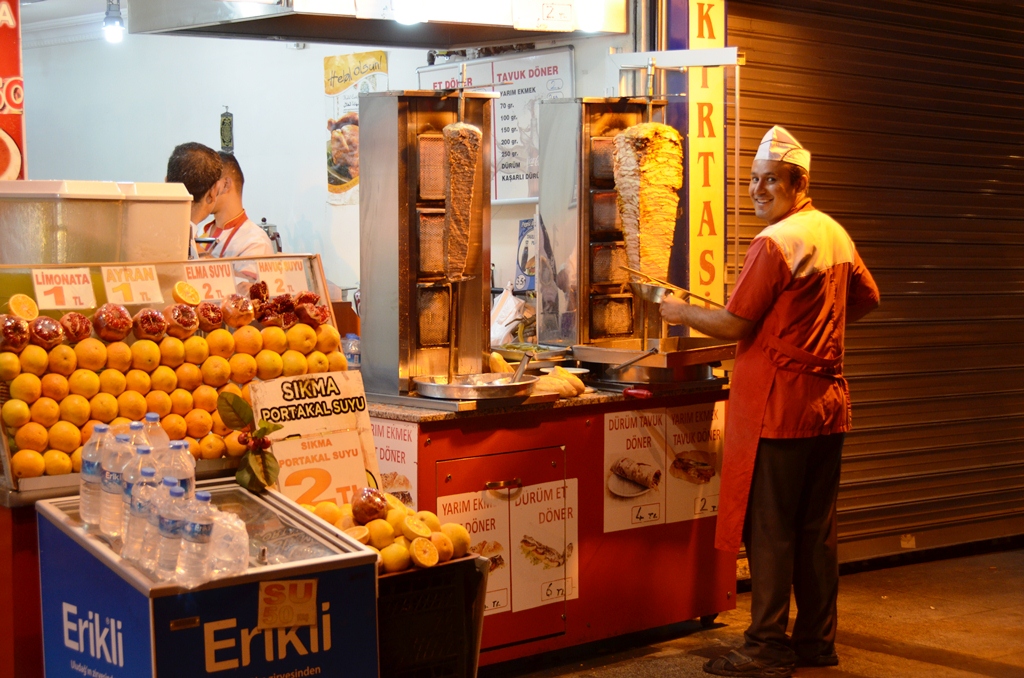 A doner stand in the Turkish economic capital, Istanbul