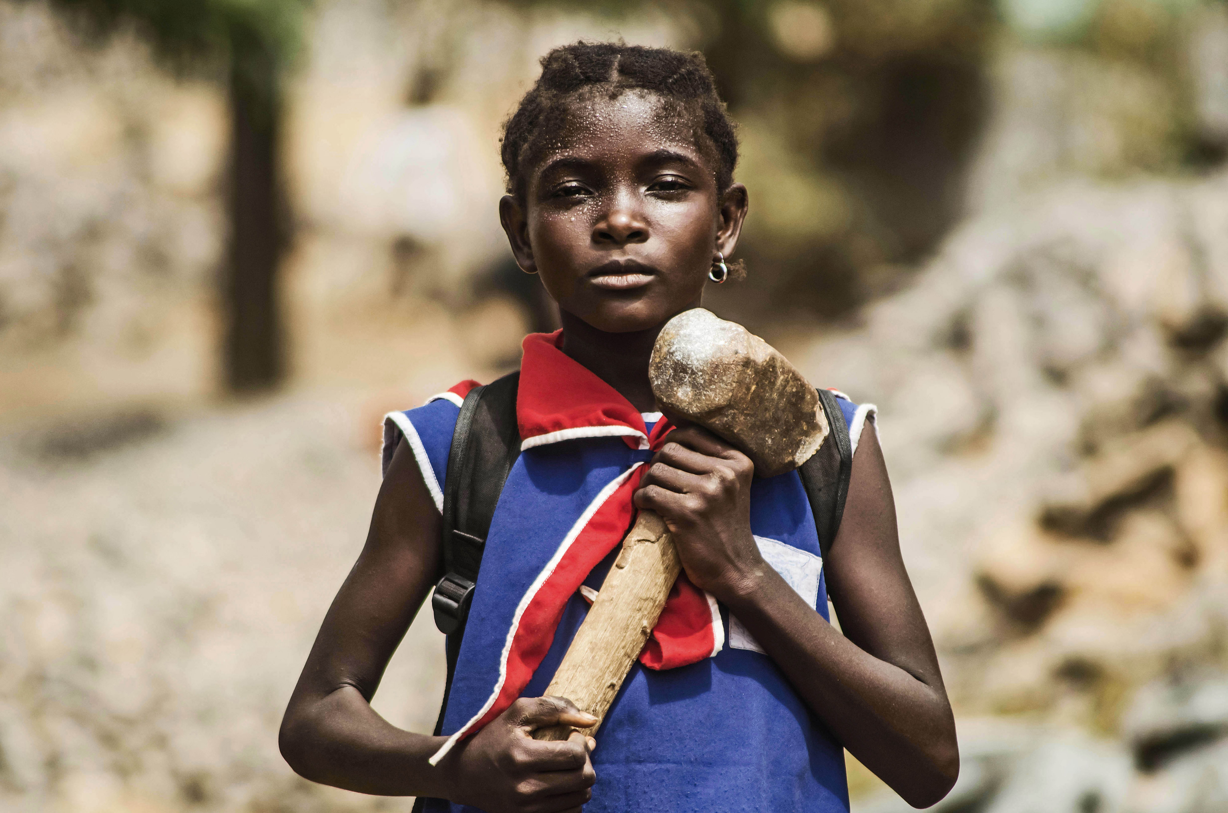 A young girl at Adonkia quarry, Freetown, Sierra Leone (Feb 2013) The