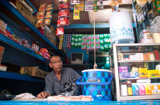 50-year-old store owner Abdul Majid lost his livelihood when the Ciliwung River in Jakarta breached its banks in 2007