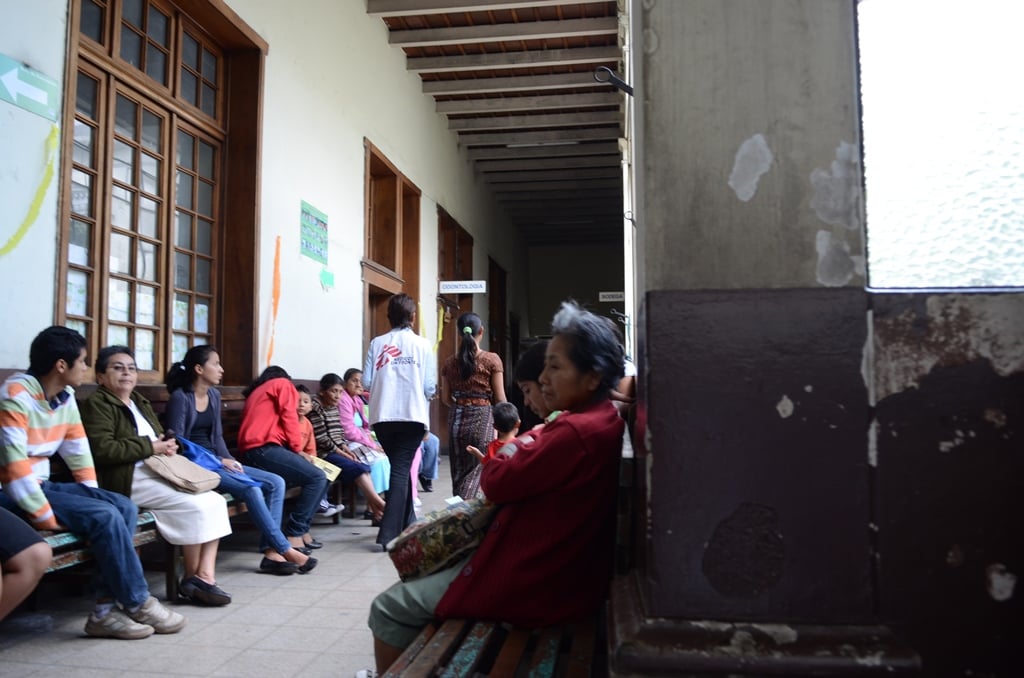 Waiting area of a health center in Guatemala, where Medecins Sans Frontieres (MSF) is working to improve access to medical and psycho-social care for survivors of sexual violence