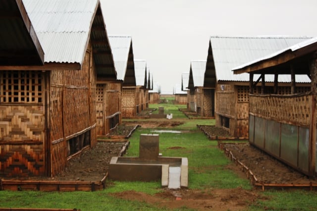 Recently constructed UNHCR temporary housing units outside Sittwe. An estimated more than 140,000 people were displaced in Myanmar's western Rakhine State following sectarian violence during two rounds of sectarian violence in 2012 