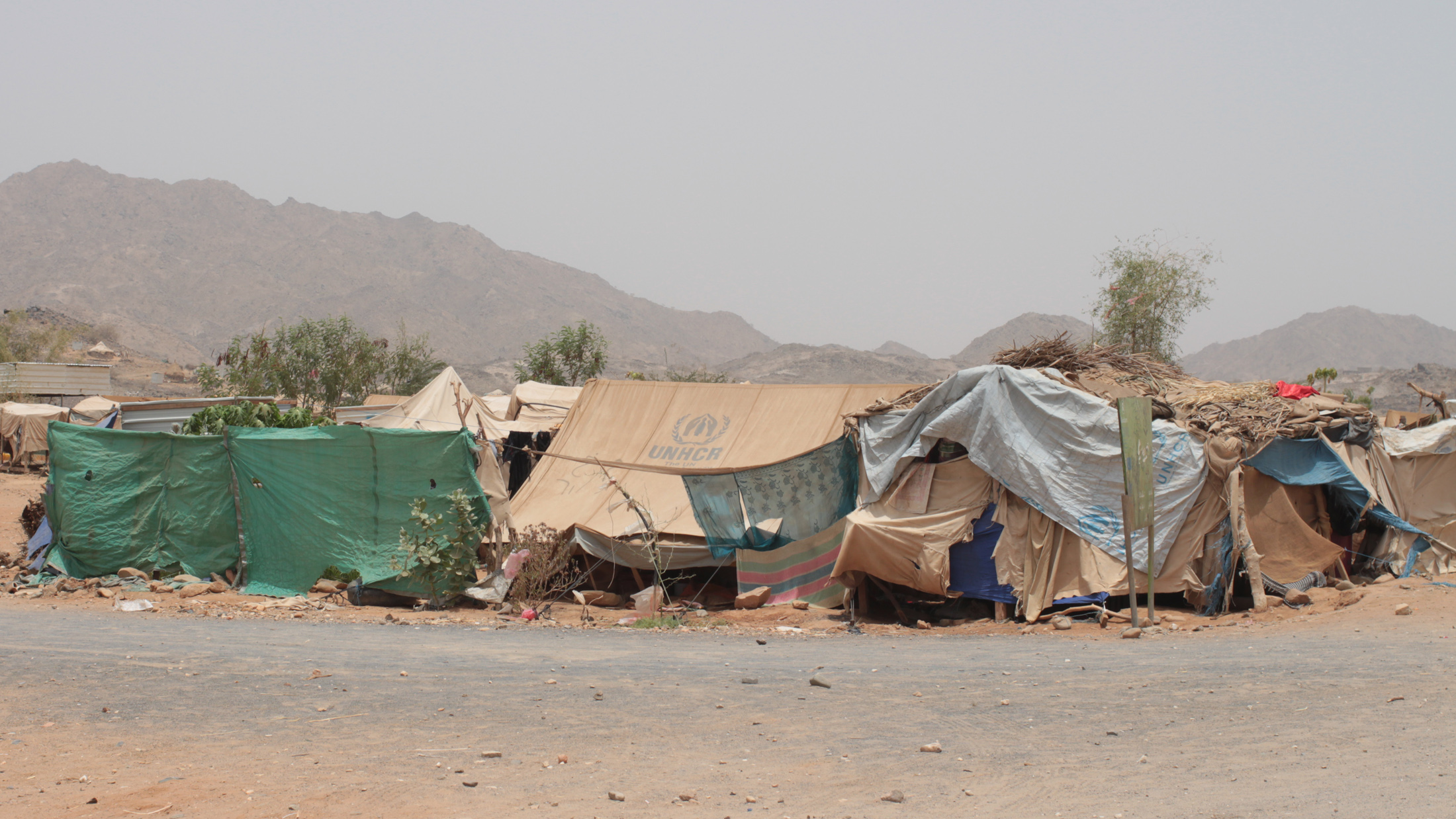 Yemen flash floods damage IDP camps Mazraq camp, near Haradh for IDPs displaced by the six conflicts in northern Yemen between Houthi rebels and government forces