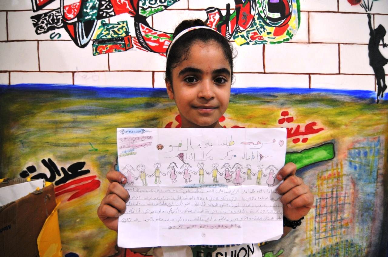 Sohah, 12, originally Palestinian, fled the Syrian city of Dera'a, where her parents had settled after fleeing their homes in Palestine. She is now a refugee once again, this time in Lebanon, where the NGO Najda Now has encouraged her to express herself t