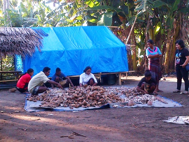 IDPs at a camp in Ende District. More than 3,000 people were displaced when Mount Rokatenda on the island of Palue erupted in October 2012