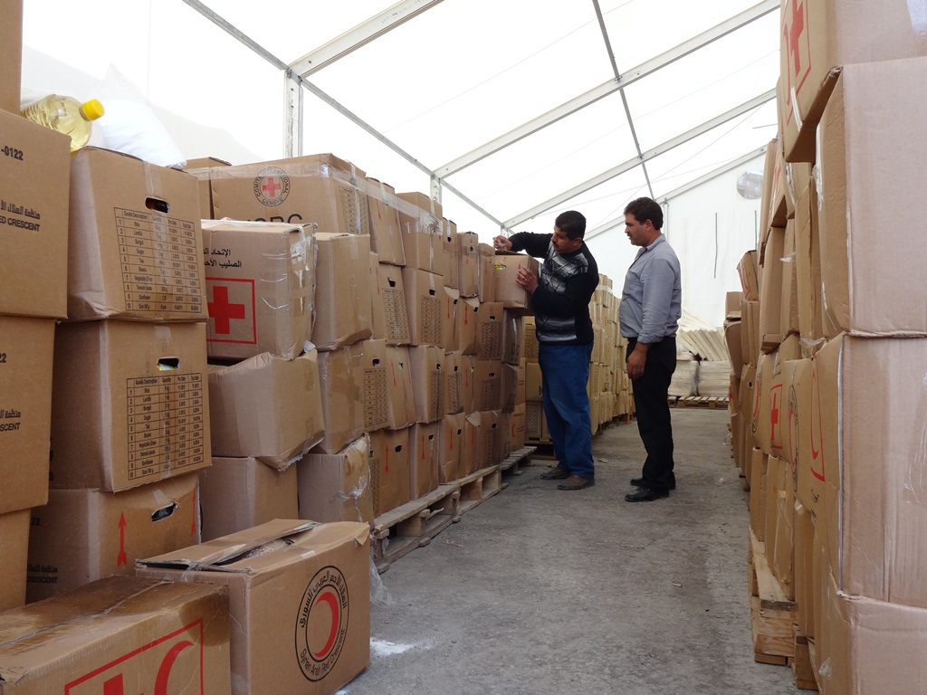 Stocks at the Damascus branch of the Syrian Arab Red Crescent