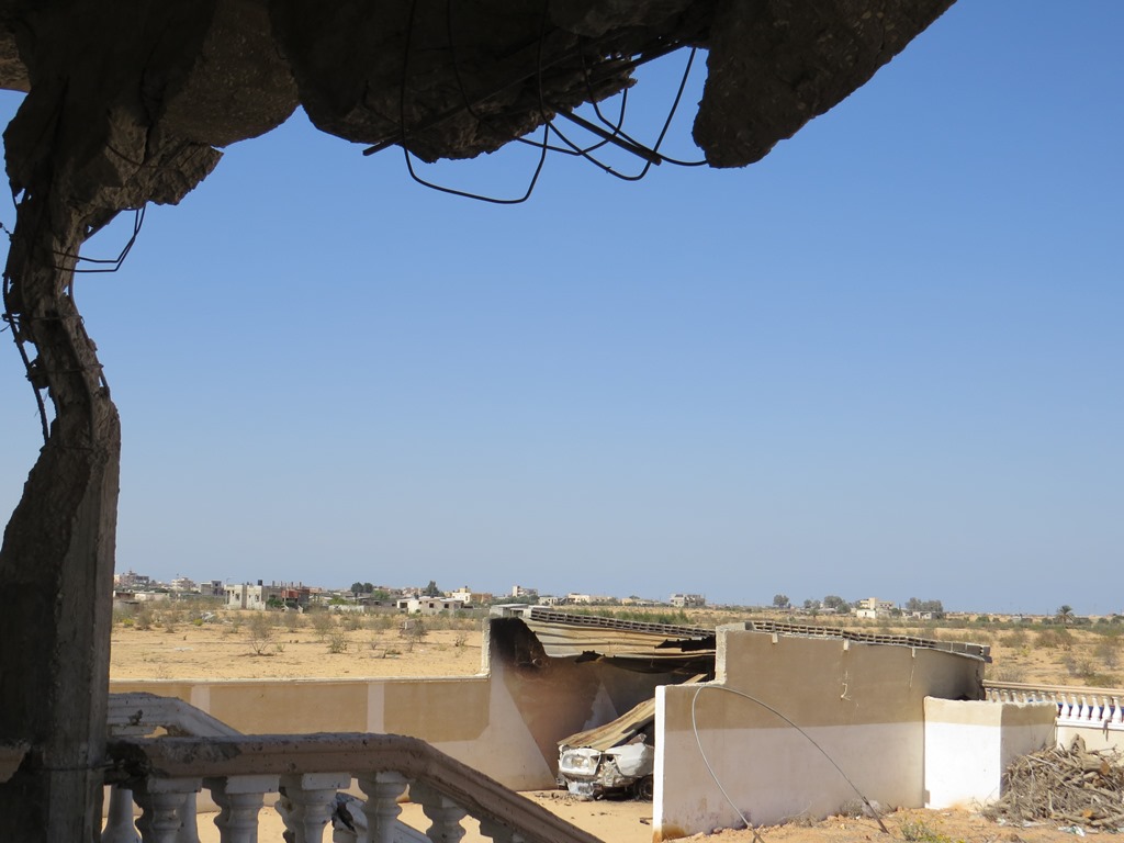 The view from a damaged home in al-Mehdiya village, North Sinai governorate. Egyptian security forces have led a months-long military campaign in the area to root out increased militancy. (Photo taken October 2013) 