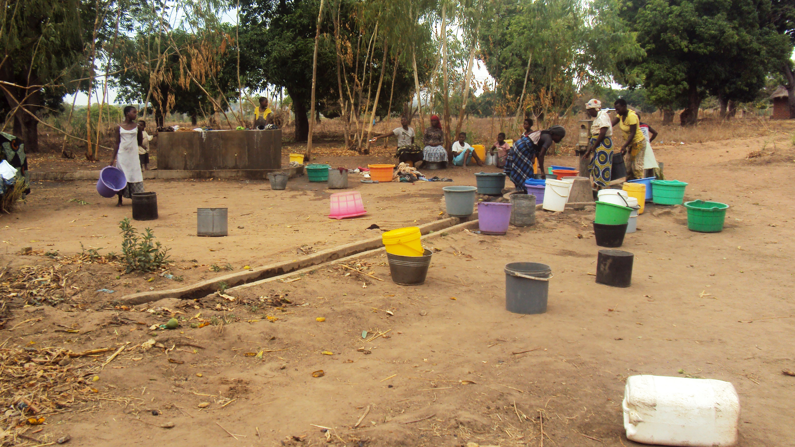 As water sources in many parts of northern Malawi have dried up due to a lack of rain, long queues form at those boreholes still functioning.