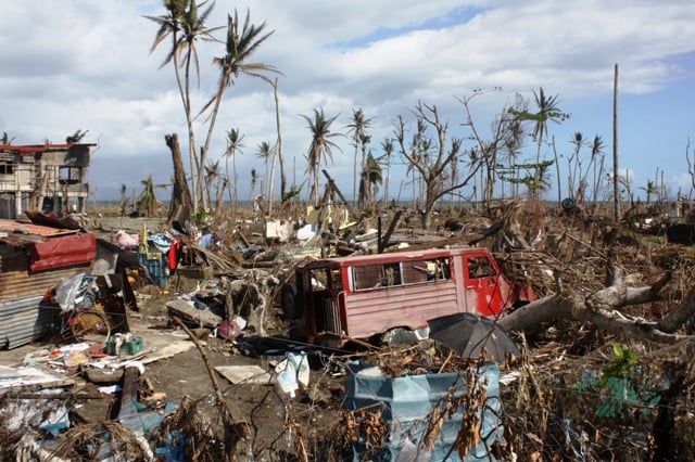 The coastal town of Palo, central Philippines. More than 14 million people were affected when Typhoon Haiyan slammed into the central Philippines on 8 November 2013, leaving more than 4 million displaced and over 6,000 dead