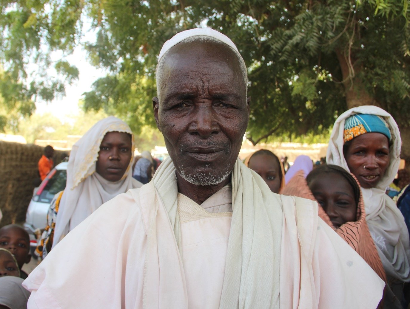 Kaselma Bouma, chief of Gasseré village in Niger, on the Nigeria border, which took in 80 displaced families who fled a Boko Haram attack on 18th January. UNHCR and ICRC provided aid to some of the families at the end of January. on the border of Niger a