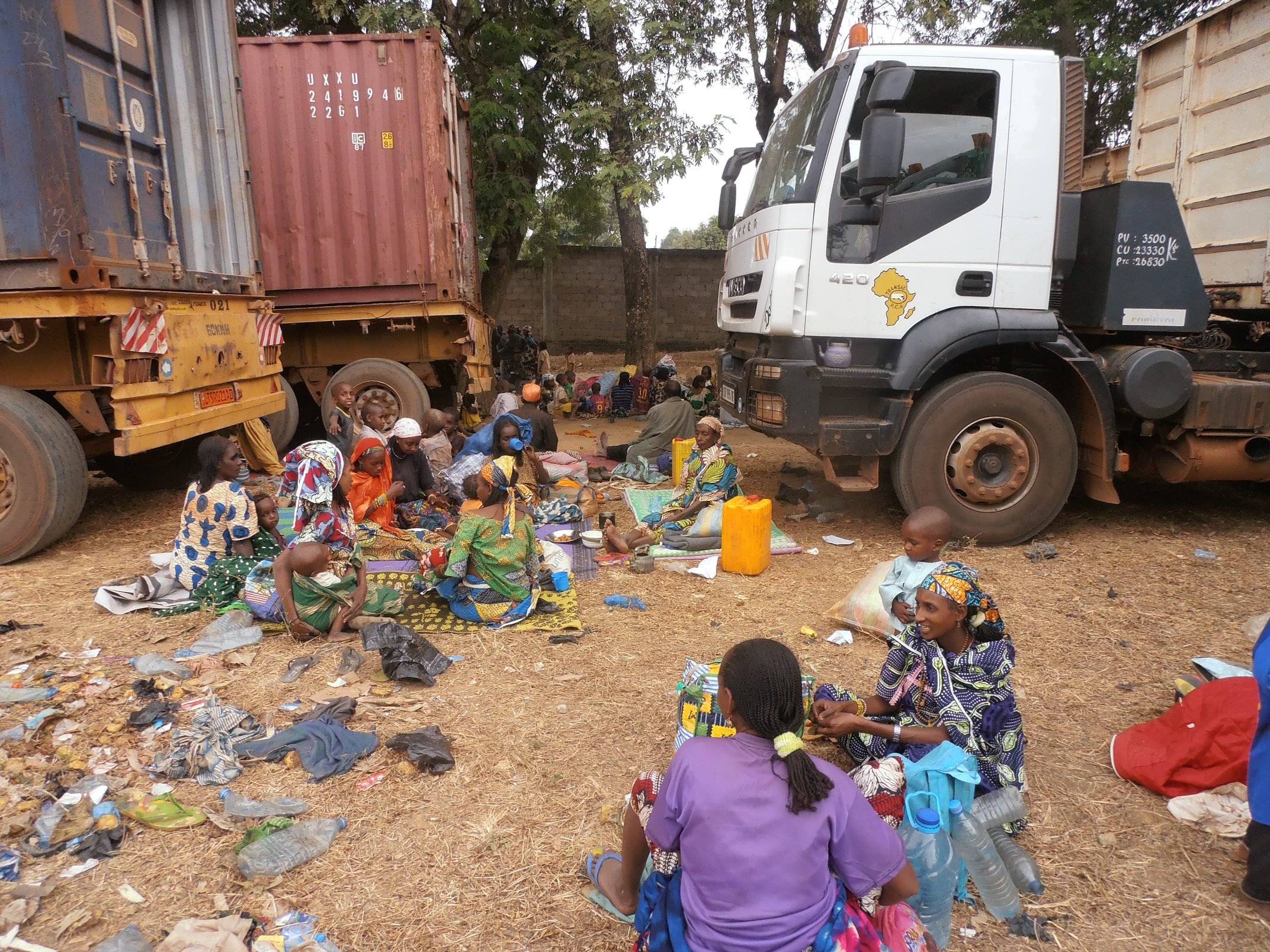 Refugees who have fled Central African Republic in Jan, Feb and March 2014 and are staying in one of the temporary camps in Garoua-Boulai, in Cameroon's East Region. 