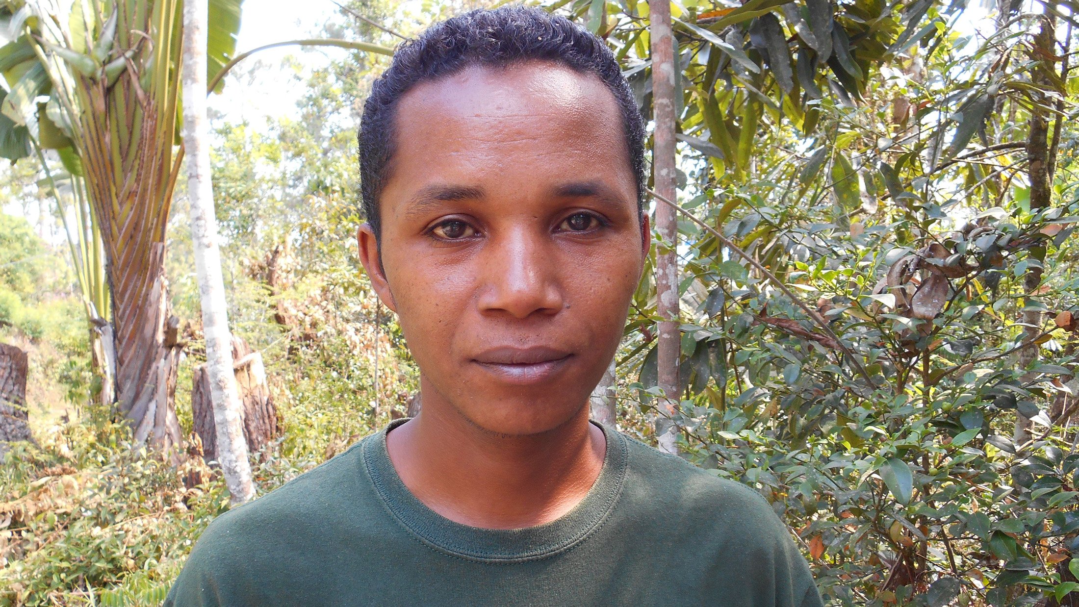 Justin Claude Rakotoarisoa, is one of the tour guides working for a community-based association running a reforestation project at the Analamazaotra Forest Station in northeast Madagascar