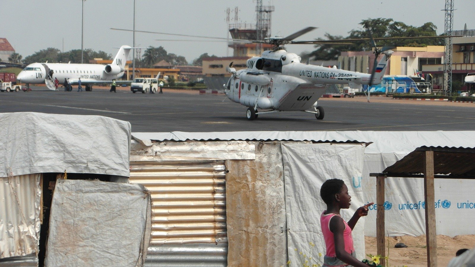 M’Poko camp for displaced people, adjacent to Bangui’s international airport