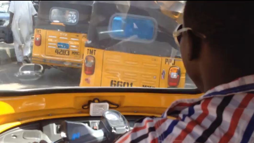 "Keke" tricycle taxis in northeastern Nigerian city of Maiduguri