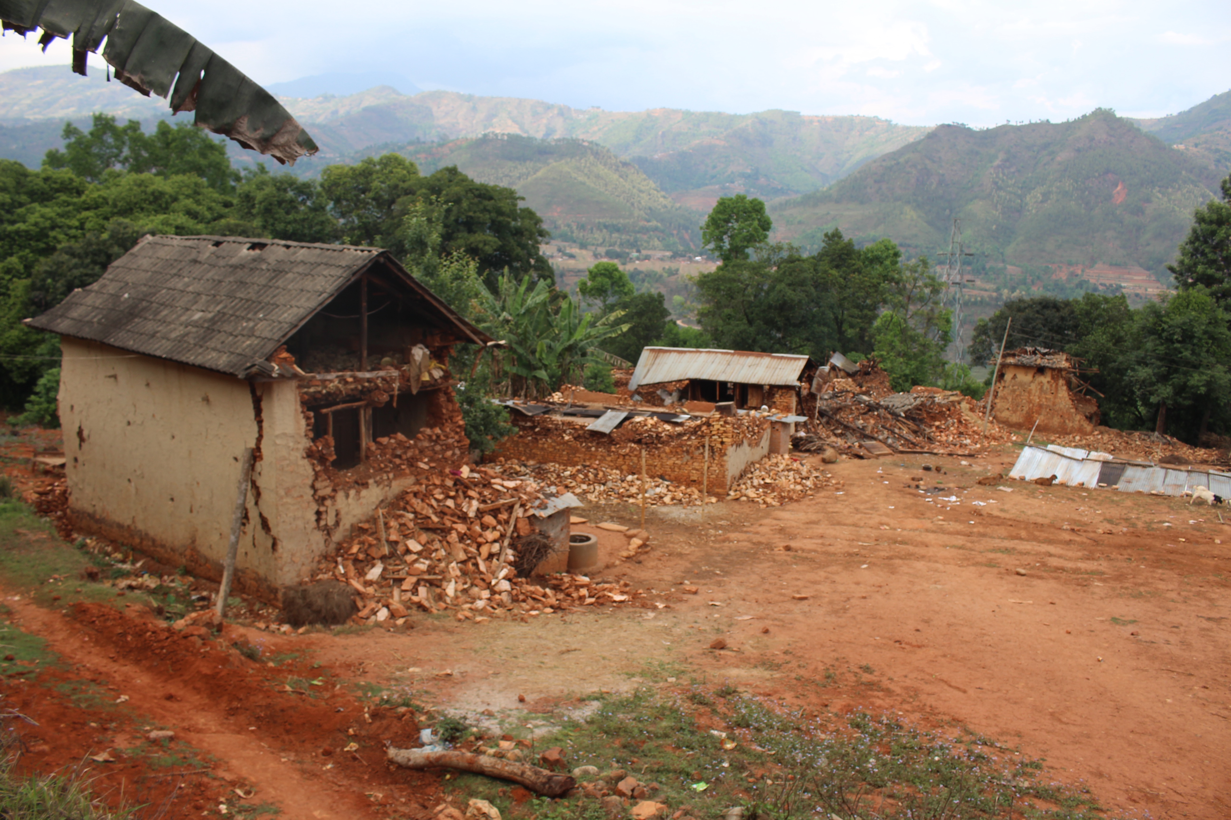 The village of Banghar village,approximately 100km from Kathmandu, was badly damaged in the powerful earthquake that struck Nepal on 25 April .  