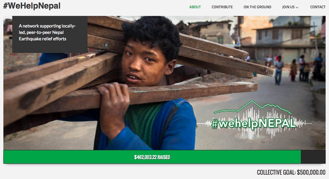 #WeHelpNepal network has raised more than $462,000