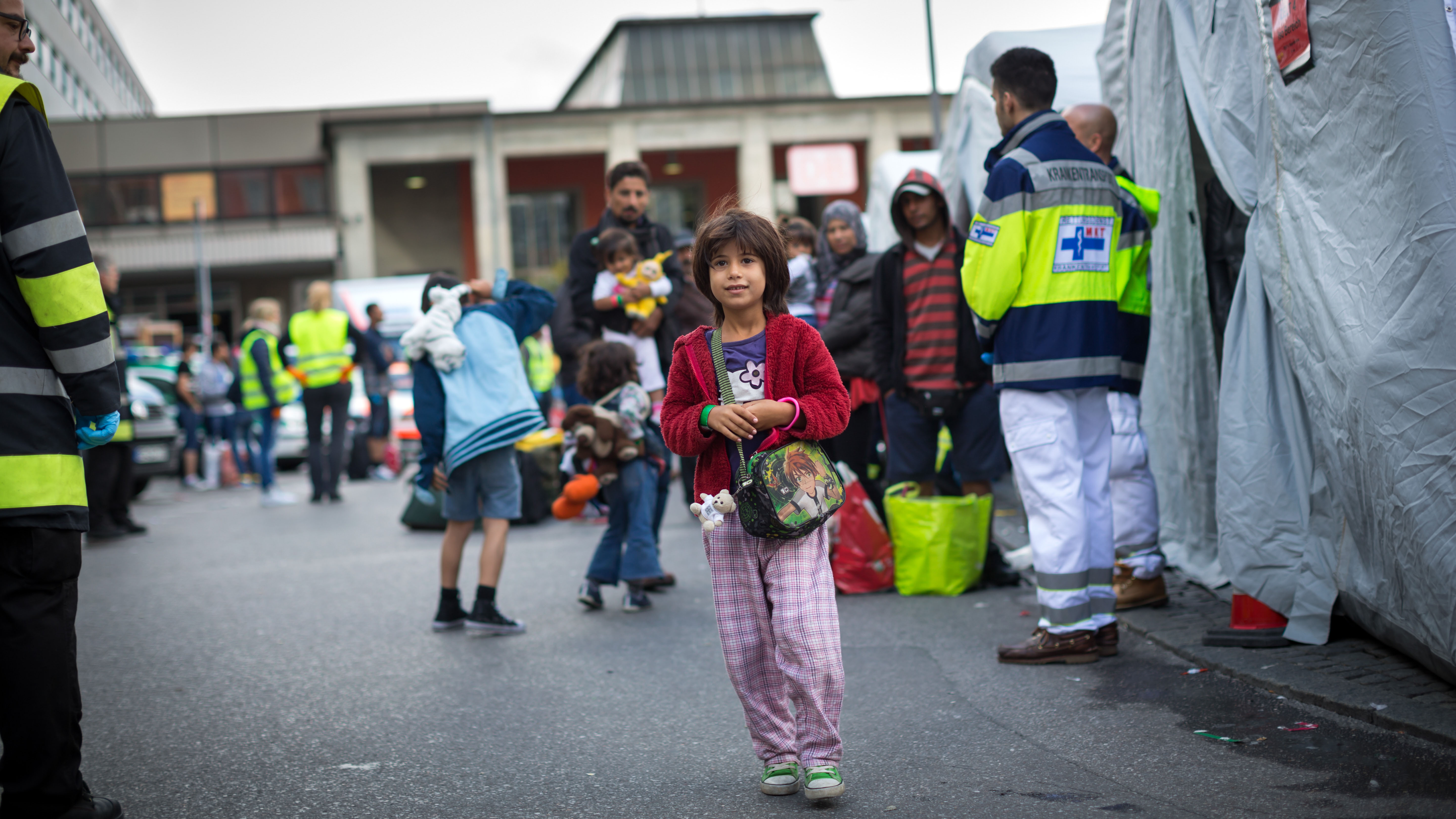 Thousands of refugees, mostly Syrians, arrived at Munich central train station in Germany on 6 September, 2015.