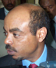 [Ethiopia] Meles Zenawi speaks to the media after meeting with the Security Council.