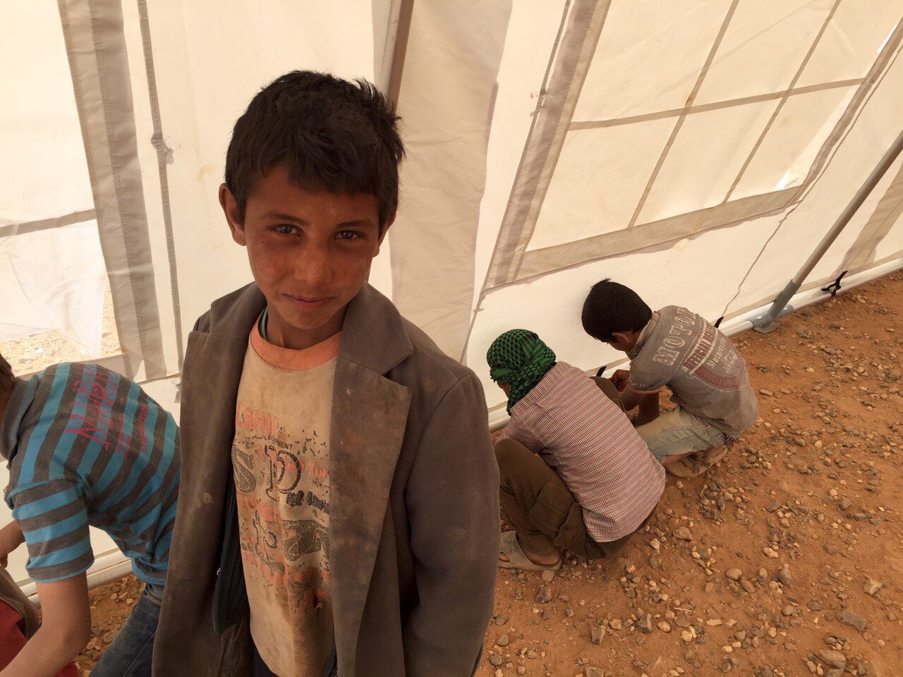 A child at the Rukban no-man's-land between Syria and Jordan